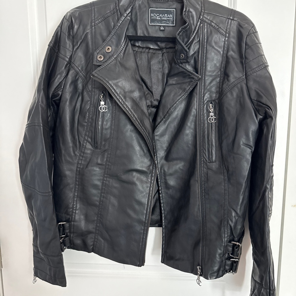 Rocawear Black Pleather Jacket for Women